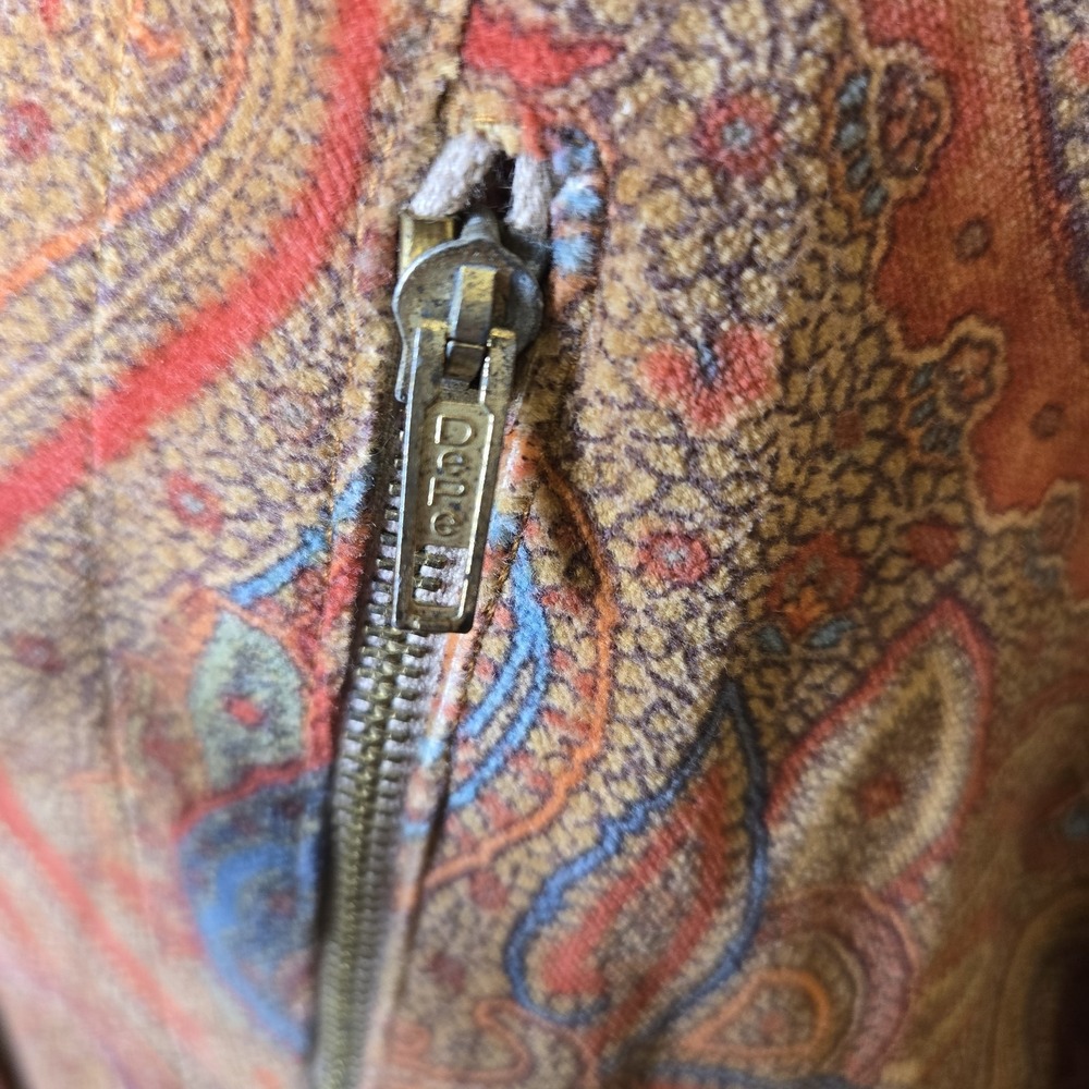 Vtg Silvia Miccio Paisley‎ Light Weight Double Breasted Jacket Belt Sz Large - Picture 8 of 8